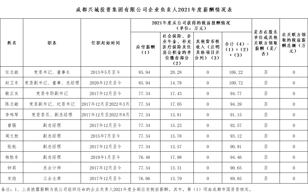 大发在线注册企业负责人2021年度薪酬情况表